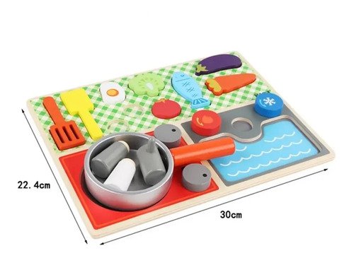 D_648931-MCO40413076370_012020-O.jpg Juego Cocina En Madera Ecológica Juguete Montessori Roles Multicolor