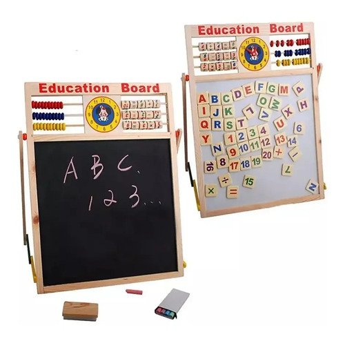 D_650612-MCO41722679323_052020-O.jpg Tablero Mágico Pizarra 2 En 1 Madera Con Ábaco, Letras Y #