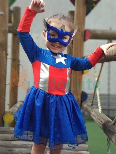 D_650694-MCO32401647762_102019-O.jpg Disfraz Niña Super Heroina Disfraces Capitan America Mujer