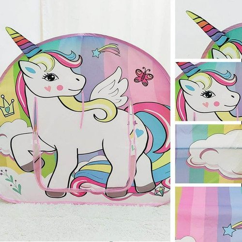 D_650711-MCO80564440274_112024-O.jpg Carpa Infantil Niñas De Campamento Unicornio | Impermeable Coral Claro