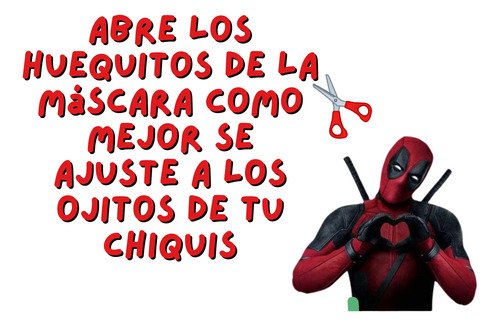 D_651185-MCO79886302066_102024-O.jpg Disfraz Deadpool Niño Máscara Tela Superhéroe Realista Calidad Premium