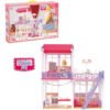 Casa De Muñecas Luz Led + Muñeca + Diversión Y Accesorios Coral Claro