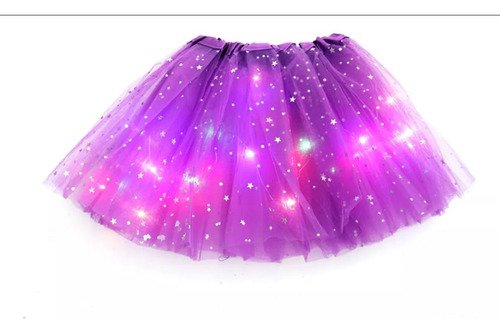 Tutu Con Luces Niña  Disfraz Fiesta Infantil Cosplay Variado Unica