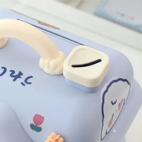 Alcancía Para Niños Casa Con Stickers - Diseño Divertido Casitas Beige