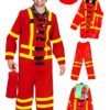 Disfraz Bombero Hombre - Para Héroes Que Salvan El Día Rojo- Amarillo Y Negro Unica