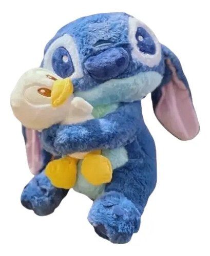 D_655115-MCO82143040416_022025-O.jpg Peluche Stitch Abrazando Pato 40cm | Tierno, Suave Azul