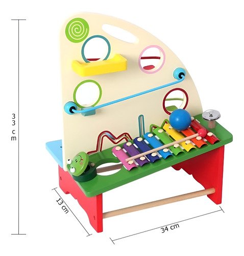 D_656128-MCO82920985522_032025-O.jpg Juego Xilofono Mesa Multifuncional Piano En Madera Para Niño