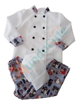 D_657001-MCO52351316881_112022-O.jpg Disfraz Profesiones Traje Cocinero Niño Chef Blanco Todo Incluido Excelente Material