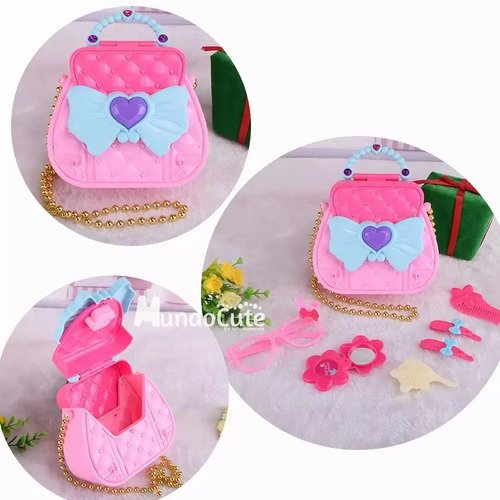 Bolso Iluminoso Accesorios Set De Belleza Para Niña Juguete