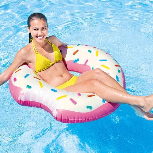 Flotador Dona Vainilla Chips Redondo Intex Inflable Piscina