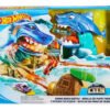 Pista Ataque Tiburón Hotwheels Batalla Playa Tiburones