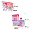 Casa De Muñecas Luz Led + Muñeca + Diversión Y Accesorios Coral Claro