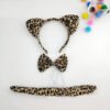 D_668012-MCO81973942194_022025-O.jpg Set Disfraz De Leopardo Animal Print Diadema, Moño Y Cola Caqui