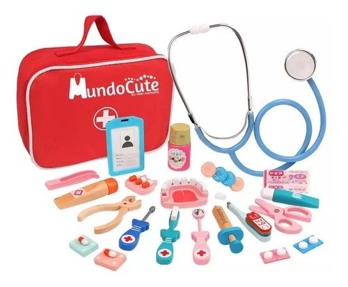 D_671381-MCO44589524412_012021-O.jpg Maletín Doctor Kit Médico Niños Madera Montessori Botiquín