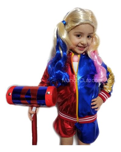 D_671474-MCO43828950935_102020-O.jpg Combo Disfraz Harley Quinn + Peluca + Bate Disfraces Premium