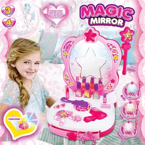 Tocador Espejo Mágico Niñas Maquillaje Juguete