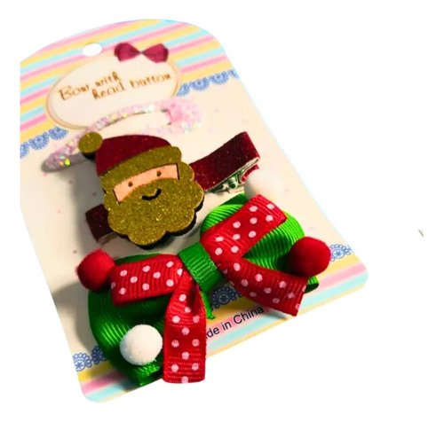 D_672339-MCO81392207311_122024-O.jpg 3 Pinzas Para El Cabello De Navidad - Hermosos Diseños! Rojo