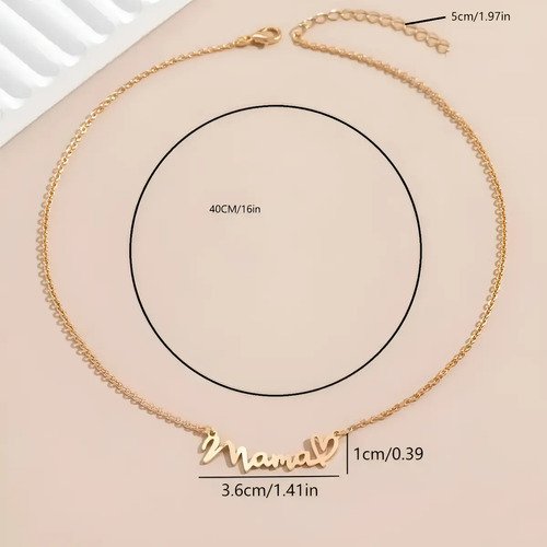 D_675829-MCO83947863649_042025-O.jpg Collar Mamá Elegante Colgante Corazón Mamá Regalo Madre Dorado