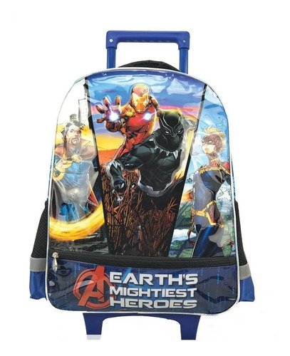 D_676191-MCO40486628795_012020-O.jpg Combo Morral Avengers Vengadores Maleta Ruedas + Lonchera Azul