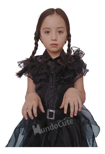 Disfraz Vestido Merlina Fiesta Negro Locos Adams Disfraces Premium