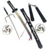 Kit Katana Ninja Espada Deadpool + Chachos Disfraz Espada Flexible Accesorio Ninja Halloween Plateado Única