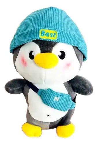 Peluche Pingüino Hiphop 22cm - Divertido Y Estilizado Negro
