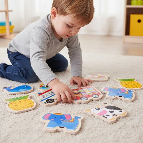 Combo De 3 Rompecabezas Madera 3d Montessori Animales