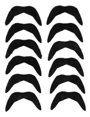 D_679761-MCO78830028516_092024-O.jpg Set X6 Bigotes Mostacho Postizos Para Disfraz Negro