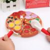 Juguete Pizza Madera Montessori Didacticos Niños Juego Roles Rojo