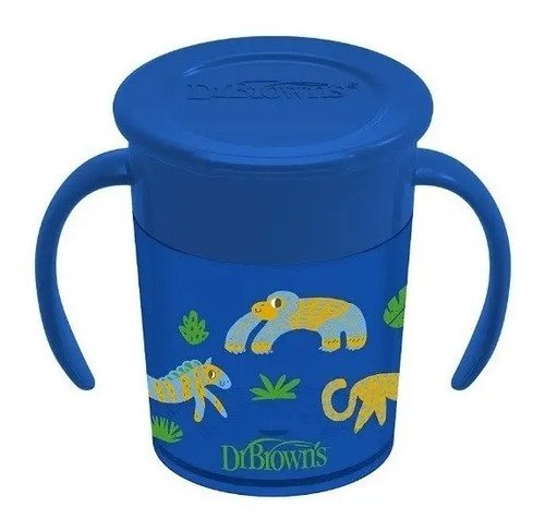 Vaso 360 Munchkin Antiderrame Animales Bebés Azul De Orejas
