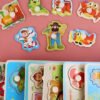 3 Tablas Armables Didácticos Rompecabezas Niños En Madera  Multicolor