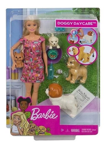 Muñeca Barbie Guardería Perros Cuida Cachorros Petfrienly