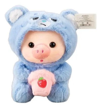D_682514-MCO82425965705_022025-O.jpg Cerdo Con Disfraz De Osito Cariñoso Gruñón 22cm | Adorable Rosa