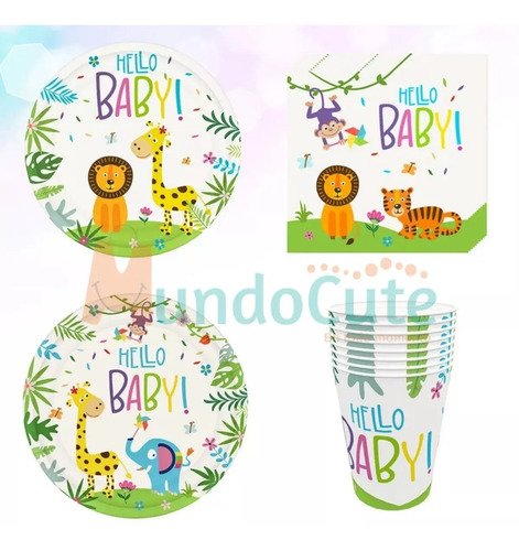 D_682852-MCO45528043177_042021-O.jpg Kit De Fiesta Animales Selva Niños Bebés Cumpleaños