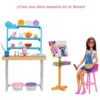 Muñeca Barbie Artista Set Estudio Relax & Create Estudio Art