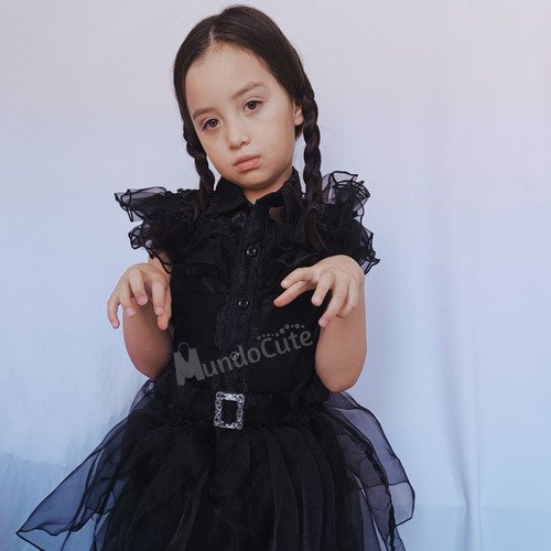 Disfraz Vestido Merlina Fiesta Negro Locos Adams Disfraces Premium