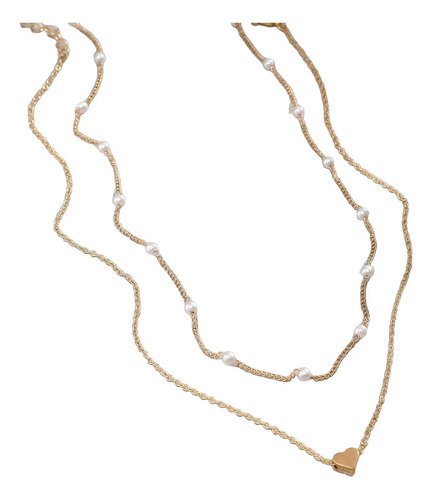 D_685397-MCO90459619655_082025-O.jpg Collar Y Pulsera Para Mujer Elegantes De Perlas Imitación Dorado