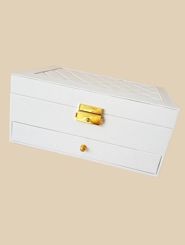 D_685447-MCO80945974569_112024-O.jpg Joyero De Lujo Con 2 Cajones Y Cerradura De Seguridad Blanco
