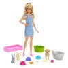 Barbie Family Baño De Mascotas Muñeca Para Niñas