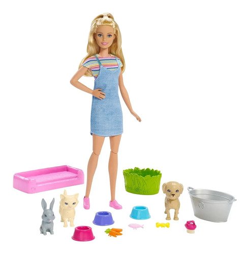 Barbie Family Baño De Mascotas Muñeca Para Niñas