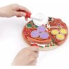 Juguete Pizza Madera Montessori Didacticos Niños Juego Roles Rojo