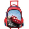 Morral Maleta Ruedas + Lonchera Cars Temporada Escolar  Rojo