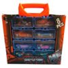 Kit Carros Portable Organizador Autos Metálicos Juguete Niño Azul Claro