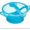 Porta Comida Bebé Azul  Plato Tapa Cuchara Nuby Bol Azul Liso