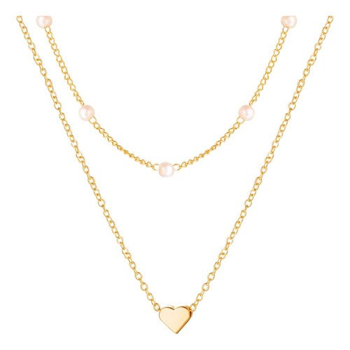 D_692538-MCO90078401608_082025-O.jpg Collar Y Pulsera Para Mujer Elegantes De Perlas Imitación Dorado