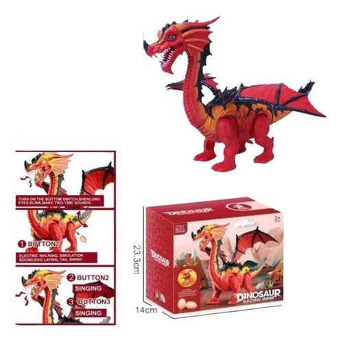 D_692806-MCO52648896533_112022-O.jpg Dragon Juguete Robot Camino Solo Dinosaurio Rojo Sonido Dragón