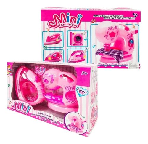 D_693970-MCO52607546177_112022-O.jpg Maquina De Cocer Y Planchar Set Rosado Musical Juguete Rosa
