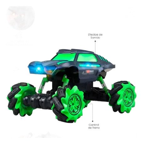 Espectacular Carro Con Control De Mano Luces Y Sonido Verde Musgo