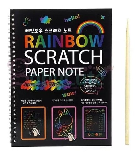Libreta Mágica Cuaderno Artística Arcoiris Rainbow Scratch
