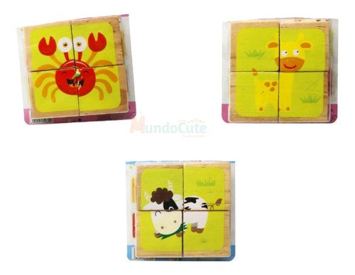 Rompecabezas 4 Cubos X 3 Unidades Bebés Montessori
